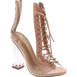 Clear Lace Up Heels